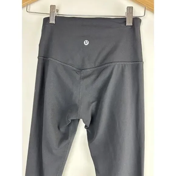 🦄 Rare Lululemon Align High Rise Crop 23" Twist Waist Legging Pant Black Size 4 - Picture 10 of 15